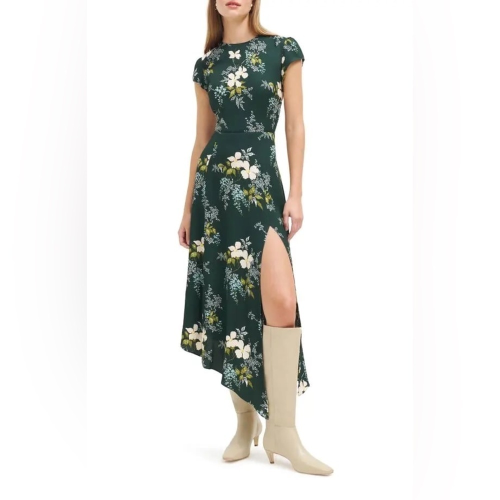 Reformation Sanvi Floral Print Asymmetric Maxi Dress B3027